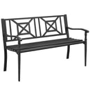Patio Garden Bench with Powder Coated Steel Frame by LJGDeals