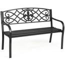 50 Inch Patio Heavy-Duty Metal Garden Bench by LJGDeals