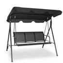 3 Person Steel Frame Patio Swing with Polyester Angle and Adjustable Canopy by LJGDeals