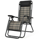Folding Rattan Zero Gravity Lounge Chair with Removable Head Pillow by LJGDeals
