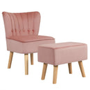 Modern Accent Chair Ottoman Set with Footstool by LJGDeals