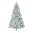 7.5 Ft Hinged Unlit Artificial Silver Tinsel Christmas Tree by LJGDeals