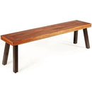 Patio Acacia Wood Dining Bench Seat with Steel Legs by LJGDeals