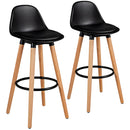 2 Pieces Mid Century Barstool 28.5 Inches Dining Pub Chair-White by DirectDeals
