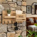 Vintage Wood Wall Organizer – Key Holder, Mail Rack & Coat Hooks by 2Dropme