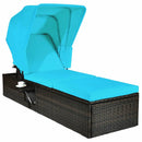 Outdoor Chaise Lounge Chair with Folding Canopy by LJGDeals