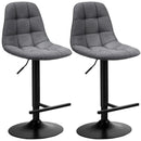 2 Pieces Adjustable Bar Stools Swivel Counter Height Linen Chairs-Brown by LJGDeals