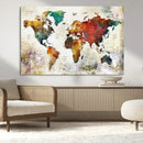 Watercolor World Map Canvas Print – Framed Wall Art for by MyGreatCanvas | Canvas Wall Art Prints | Photo Prints & Wall Decor