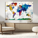 World Map Canvas Print – Detailed Map of the World Wall Art by MyGreatCanvas | Canvas Wall Art Prints | Photo Prints & Wall Decor