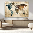 World Map Canvas Print – Detailed Map of the World Wall Art by MyGreatCanvas | Canvas Wall Art Prints | Photo Prints & Wall Decor