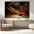 Whiskey and Cigar Wall Art Canvas Print by MyGreatCanvas | Canvas Wall Art Prints | Photo Prints & Wall Decor
