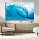 Big Ocean Surfing Wave Wall Art Canvas Print