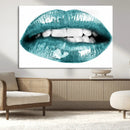Blue Lips Wall Art Canvas Print