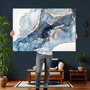 Abstract Art Print - Blue Abstract Canvas Wall Art Print