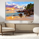 Tropical Island Beach Sunset Canvas Print