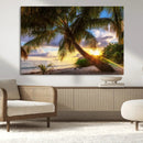 Tropical Island Sunset on the Beach Palms Wall Art Canvas by MyGreatCanvas | Canvas Wall Art Prints | Photo Prints & Wall Decor