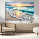 Sunset Beach Waves Canvas Wall Art – 5-Panel Ocean Sunset by MyGreatCanvas | Canvas Wall Art Prints | Photo Prints & Wall Decor
