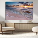 Sea Ocean Sunset Beach Wall Art Canvas Print