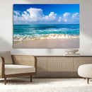 Tropical Beach 3-Panel Canvas Wall Art – Serene Ocean Waves