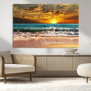 Golden Sunset Beach Canvas Wall Art – Triptych Seascape by MyGreatCanvas | Canvas Wall Art Prints | Photo Prints & Wall Decor