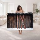 Vintage Ski Gear Canvas Print, Vintage Ski Gear Against