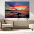 Glorious Sunset on The Beach Wall Art Canvas Print