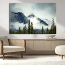 Mountain Mist Canvas Wall Art Print | 3-Panel Foggy Forest