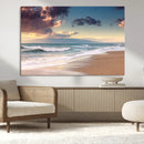 Cloudy Weather Beach Sunset Canvas Print | Sunrise Wall Art by MyGreatCanvas | Canvas Wall Art Prints | Photo Prints & Wall Decor