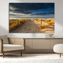 Ocean Beach Dark Clouds Wall Art Canvas Print