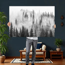 Forest Wall Art Print | Foggy Pine Forest Canvas Wall Art -