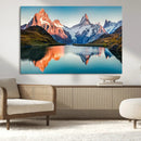 Landscape Mountain and Lake View Wall Art Canvas Print