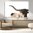 Texas Longhorn Wall Art Canvas Print | 3-Panel Large