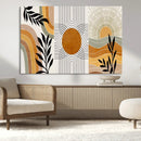 Modern Boho Sun and Leaf Abstract Art – 3-Panel Giclée
