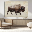 Buffalo Wall Art, Western Bison Canvas Print, Rustic Buffalo