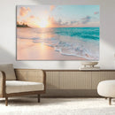 Beach Wall Art - Stunning Ocean Sunset Canvas Print with
