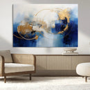Navy Blue Abstract Wall Art Canvas Print