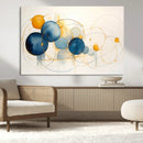 Geometric Blue Orange Abstract Wall Art Canvas, Geometric
