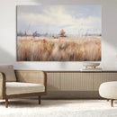 Golden Fields Wall Art Print Canvas – Serene Landscape of