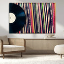 Vinyl Record and Album Collection Canvas Wall Art - Retro