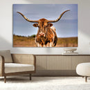Texas Longhorn Wall Art Print, Framed Longhorn Cow Wall Art