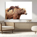 Mother and Baby Bear Canvas Wall Art - Adorable Wildlife