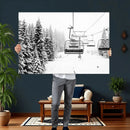 Winter Forest Wall Art Canvas Print – Framed Snowy Mountain