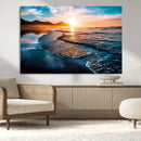 Sunset Beach Ocean Canvas Wall Art – Tranquil Ocean