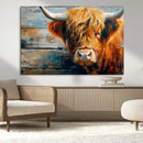 Highland Cow Abstract Canvas Wall Art – Bold Farmhouse