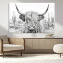 Rustic Charm | Cow Longhorn Black White Bighorn Wall Art