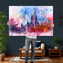 Disney Wall Art: Dreamy Watercolor Cinderella Castle Canvas by MyGreatCanvas | Canvas Wall Art Prints | Photo Prints & Wall Decor