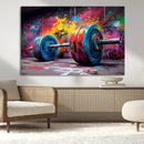 Abstract Graffiti Barbell Canvas Wall Art – Urban Fitness