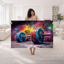 Abstract Graffiti Barbell Canvas Wall Art – Urban Fitness