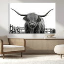 Longhorn Canvas Print, Bighorn Cow Wall Art Canvas Print