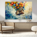 UP-Inspired Floating House with Balloons Canvas Art –